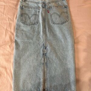 Levi's Light Blue High-Waist Denim Midi Skirt